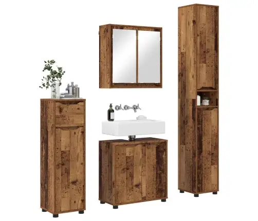 Vannas Istabas Mēbeļu Komplekts Ar Atvilktni 4 Pcs Vecs Koks Vidaxl