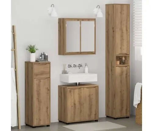 Vannas Istabas Mēbeļu Komplekts Ar Plauktu 4 Pcs Artisānā Ozols Vidaxl