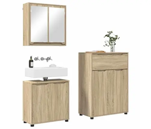 Vannas Istabas Mēbeļu Komplekts Ar Atvilktni 3 Pcs Sonoma Ozols Vidaxl