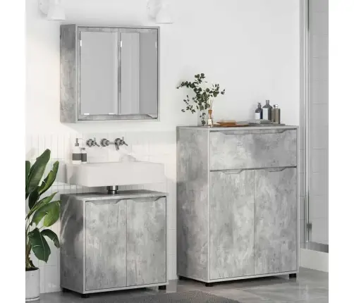 Vannas Istabas Mēbeļu Komplekts Ar Plauktu 3 Pcs Betona Pelēks Vidaxl