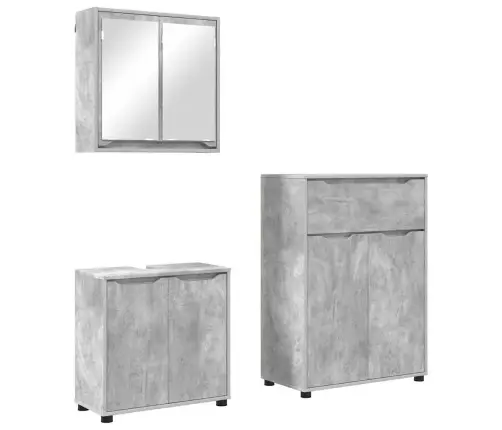 Vannas Istabas Mēbeļu Komplekts Ar Plauktu 3 Pcs Betona Pelēks Vidaxl