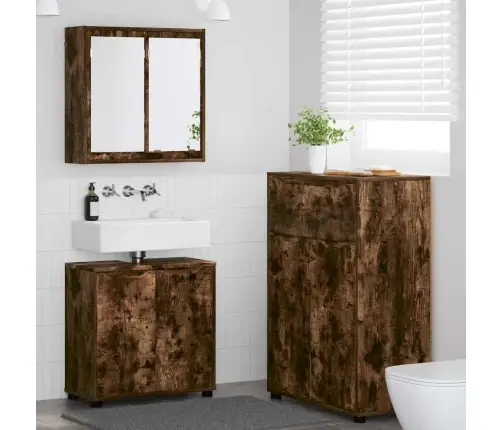 Vannas Istabas Mēbeļu Komplekts Ar Atvilktni 3 Pcs Dūmaka Ozols Vidaxl