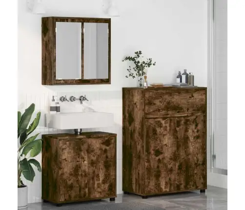 Vannas Istabas Mēbeļu Komplekts Ar Atvilktni 3 Pcs Dūmaka Ozols Vidaxl