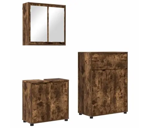 Vannas Istabas Mēbeļu Komplekts Ar Atvilktni 3 Pcs Dūmaka Ozols Vidaxl