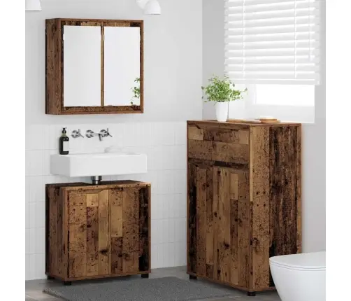 Vannas Istabas Mēbeļu Komplekts Ar Atvilktni 3 Pcs Vecs Koks Vidaxl