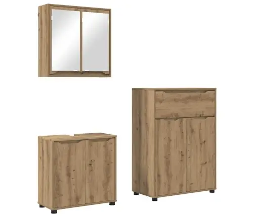 Vannas Istabas Mēbeļu Komplekts Ar Plauktu 3 Pcs Artisānā Ozols Vidaxl