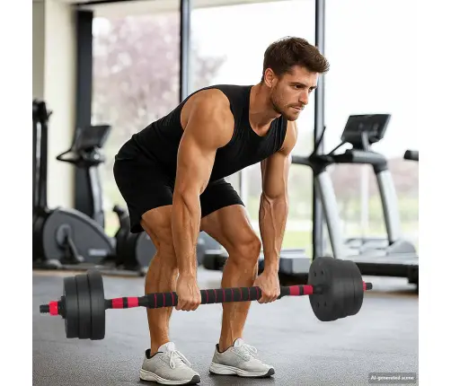 2-In-1 Hanteles Komplekts Melns Un Sarkans 121 X 19,5 X 19,5 Cm Vidaxl