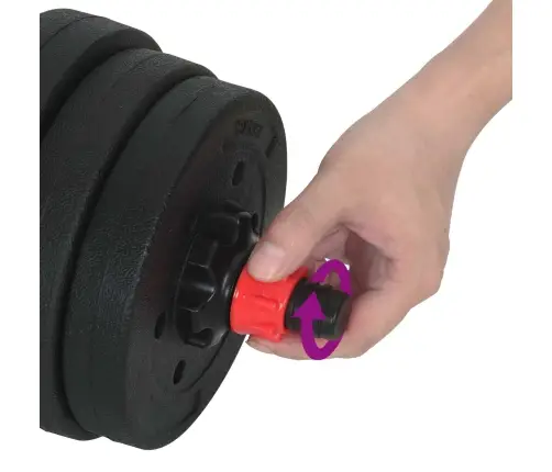 2-In-1 Hanteles Komplekts Melns Un Sarkans 121 X 19,5 X 19,5 Cm Vidaxl