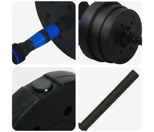 4-In-1 Hanteles Komplekts Melna Un Zila 121 X 19,5 X 19,5 Cm Vidaxl