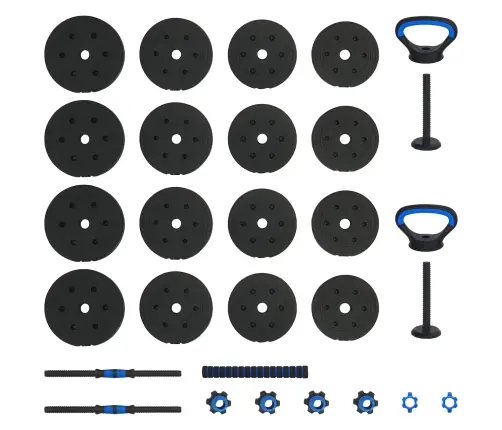 4-In-1 Hanteles Komplekts Melna Un Zila 121 X 19,5 X 19,5 Cm Vidaxl