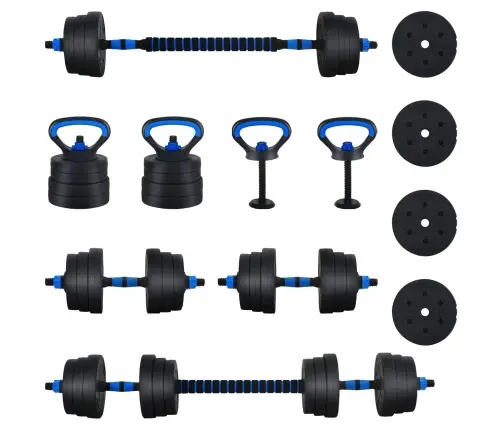 4-In-1 Hanteles Komplekts Melna Un Zila 121 X 19,5 X 19,5 Cm Vidaxl