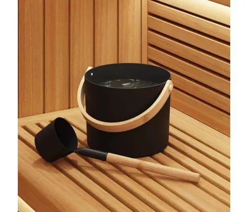 Sauna Aksessuaaride Komplekt 2 Pcs Must