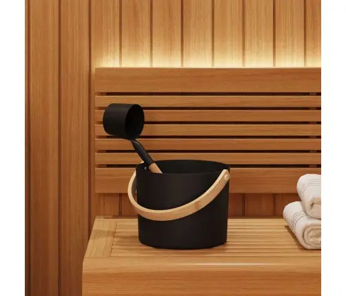 Sauna Aksessuaaride Komplekt 2 Pcs Must