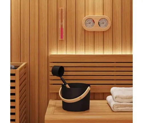 Sauna Aksessuaaride Komplekt 4 Pcs Must