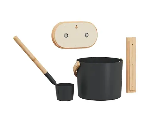 Sauna Aksessuaaride Komplekt 4 Pcs Must