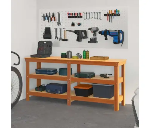 Darbastalis Vaško Ruda 181.5 X 50 X 80 Cm Kietos Pušies Mediena