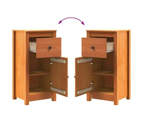 Kabalas Su Stalčių 2 Pcs Vaško Ruda 39 X 34,5 X 80 Cm