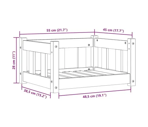 Šuo Lova Vaško Ruda 55 X 45 X 28 Cm Kietos Pušies Mediena