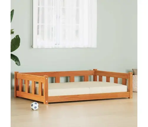 Suņu Gulta Vaks Brūns 55 X 45 X 28 Cm Ciets Priedes Koks Vidaxl