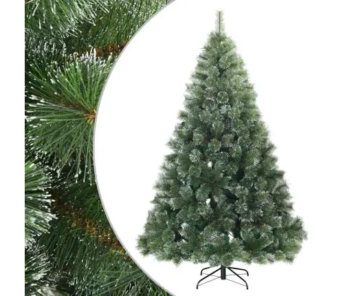 Kunstlik Hingedega Jõulupuu Lume Kaetud Valge 210 Cm Pvc, Teras