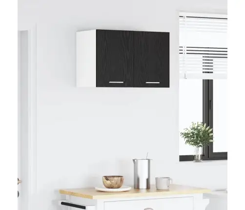 Piekarams Skapītis Ar Plauktu Riga 2 Pcs Melnā Ozola Un Balta Vidaxl