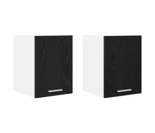 Piekarams Skapītis Ar Plauktu Riga 2 Pcs Melnā Ozola Un Balta Vidaxl