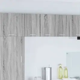 Piekarams Skapītis Ar Durvīm Riga 2 Pcs Pelēks Sonoma Un Balts Vidaxl