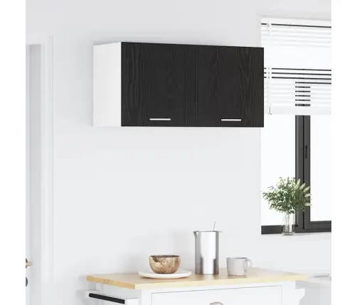 Seinakapp Uksega Must Tamm Ja Valge 40 X 31 X 40 Cm Tehispuit