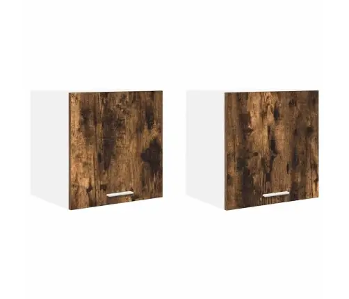 Piekarams Skapītis Ar Durvīm Riga 2 Pcs Kūpināts Ozols Un Balts Vidaxl