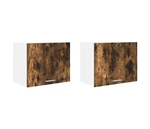 Piekarams Skapītis Ar Durvīm Riga 2 Pcs Kūpināts Ozols Un Balts Vidaxl