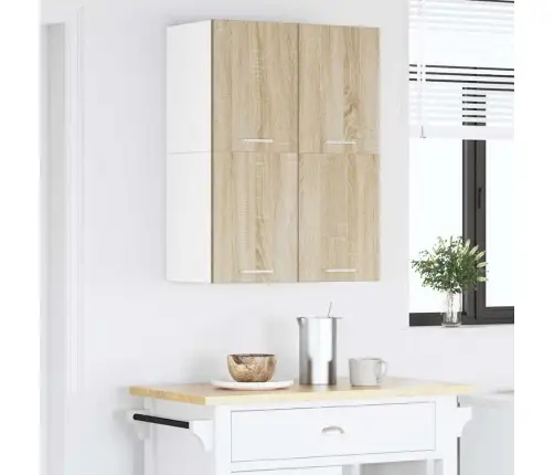 Piekarams Skapītis Riga Sonoma Ozols Un Balts 60 X 31 X 40 Cm Vidaxl