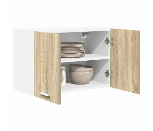 Piekarams Skapītis Riga Sonoma Ozols Un Balts 60 X 31 X 40 Cm Vidaxl