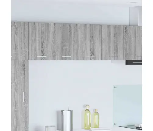 Pakabinama Spintelė Su Saugykla 2 Pcs Pilkas Sonoma Ir Baltas