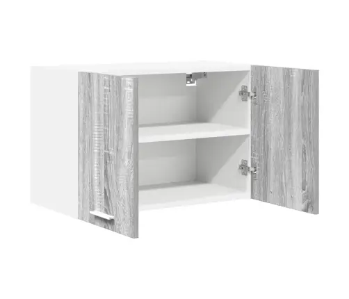 Pakabinama Spintelė Su Saugykla 2 Pcs Pilkas Sonoma Ir Baltas