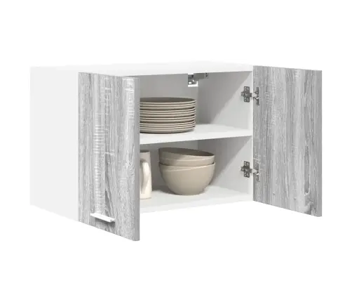 Pakabinama Spintelė Su Saugykla 2 Pcs Pilkas Sonoma Ir Baltas