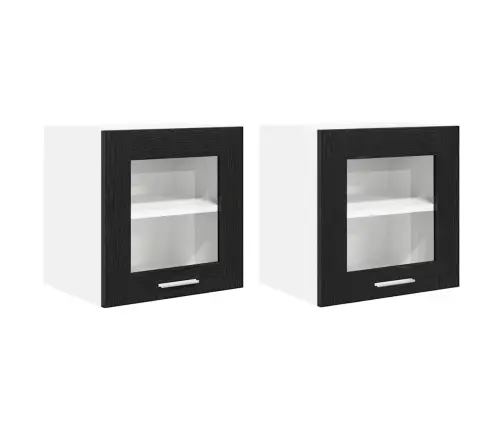 Pakabinama Spintelė 2 Pcs Juodas Ąžuolas 40 X 31 X 40 Cm