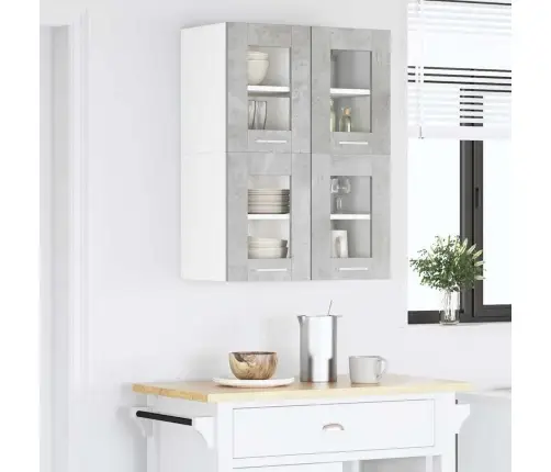 Piekarams Skapītis Riga 2 Pcs Betona Pelēks 60 X 31 X 40 Cm Vidaxl