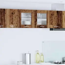 Seinakapp Uksega Vana Puu Ja Valge 80 X 31 X 40 Cm Tehispuit