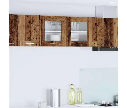 Seinakapp Uksega Vana Puu Ja Valge 80 X 31 X 40 Cm Tehispuit