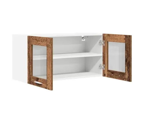 Seinakapp Uksega Vana Puu Ja Valge 80 X 31 X 40 Cm Tehispuit