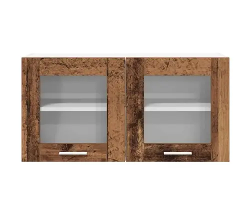 Seinakapp Uksega Vana Puu Ja Valge 80 X 31 X 40 Cm Tehispuit