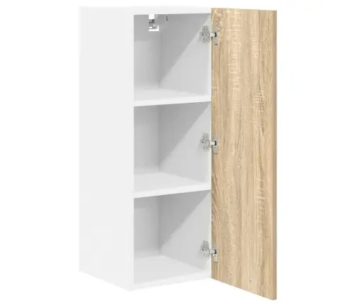 Seinakapp Uksega 2 Pcs Sonoma Tammes Ja Valges 30 X 31 X 80 Cm