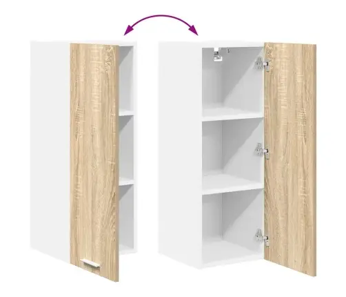 Seinakapp Uksega 2 Pcs Sonoma Tammes Ja Valges 30 X 31 X 80 Cm