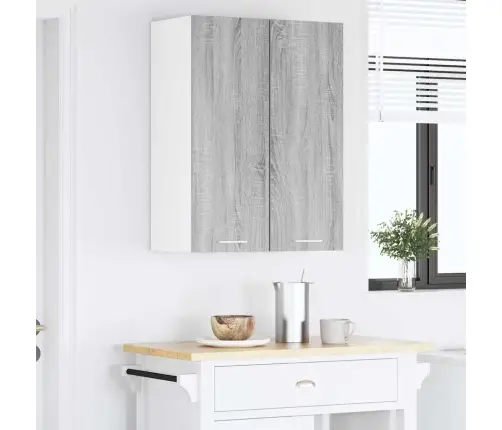 Piekarams Skapītis Ar Plauktu Riga 2 Pcs Pelēks Sonoma Un Balts Vidaxl