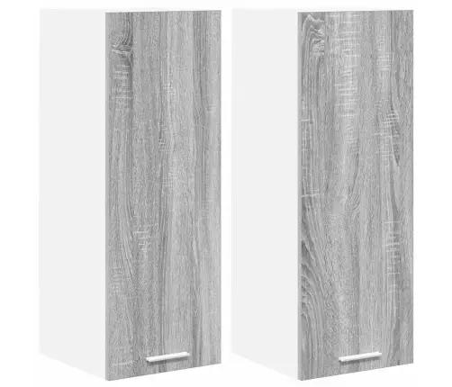 Piekarams Skapītis Ar Plauktu Riga 2 Pcs Pelēks Sonoma Un Balts Vidaxl