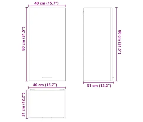 Pakabinama Spintelė Sonoma Ąžuolas Ir Baltas 40 X 31 X 80 Cm