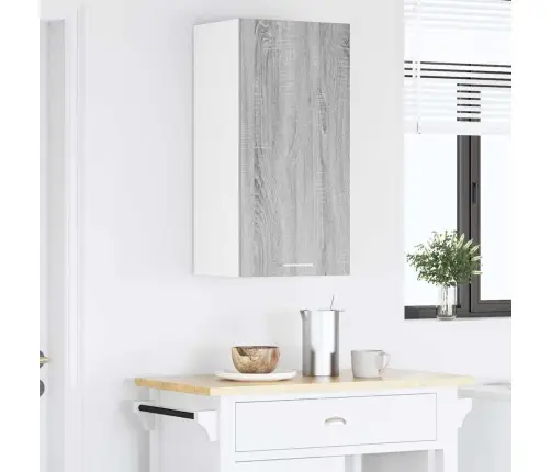 Seinakapp Uksega Hall Sonoma Ja Valge 40 X 31 X 80 Cm Tehispuit