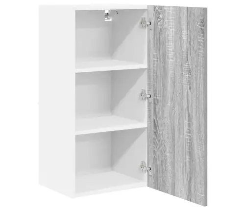 Seinakapp Uksega Hall Sonoma Ja Valge 40 X 31 X 80 Cm Tehispuit