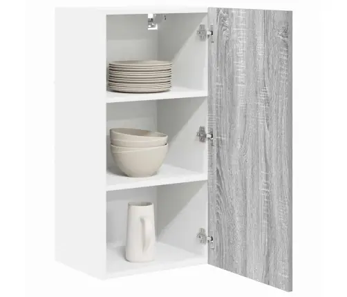 Seinakapp Uksega Hall Sonoma Ja Valge 40 X 31 X 80 Cm Tehispuit