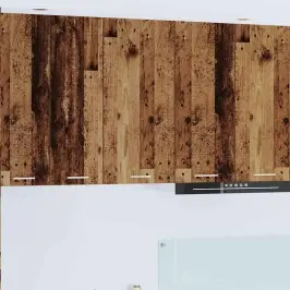 Seinakapp Uksega Vana Puu Ja Valge 40 X 31 X 80 Cm Tehispuit